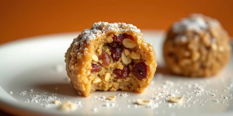 Cardamom energy bites made with oats, dates, and almonds as a healthy snack for weight management.