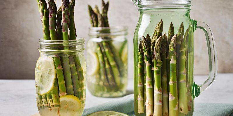 infused water of organic asparagus