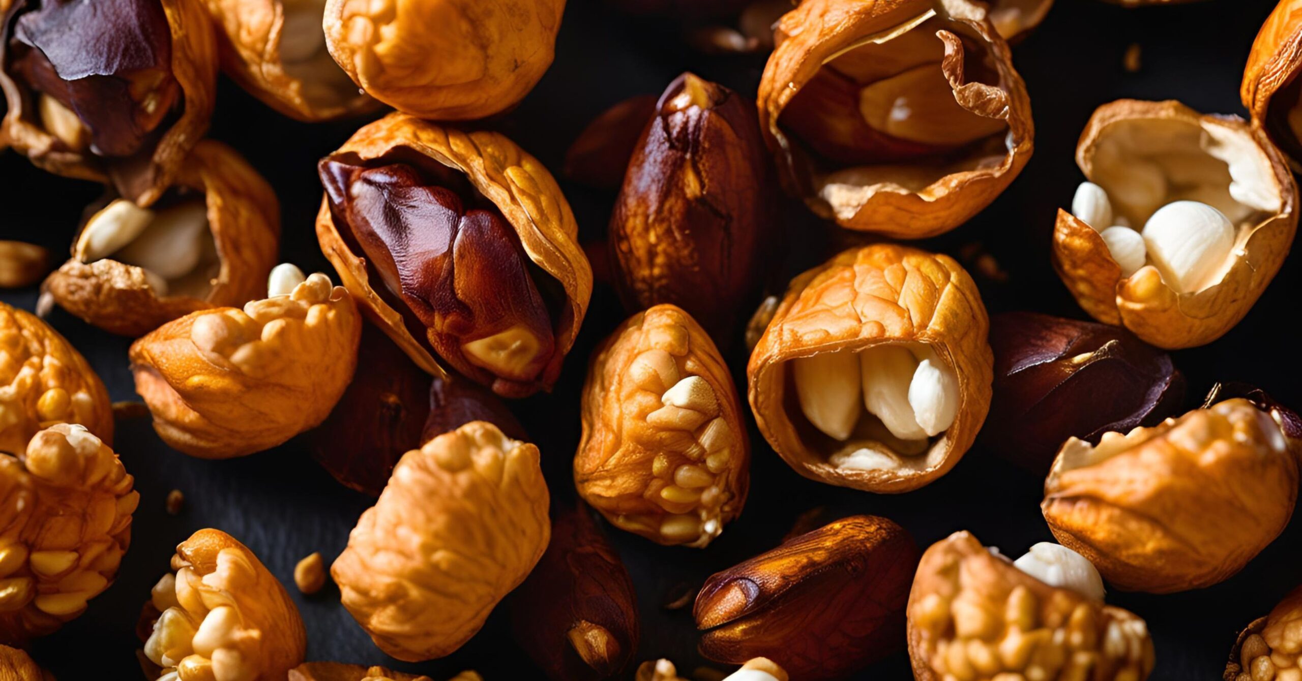 Detailed close-up of roasted fox nut showing their puffed texture